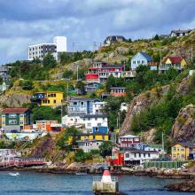 Colourful houses from the Battery neighborhood in St John’s Newfoundland